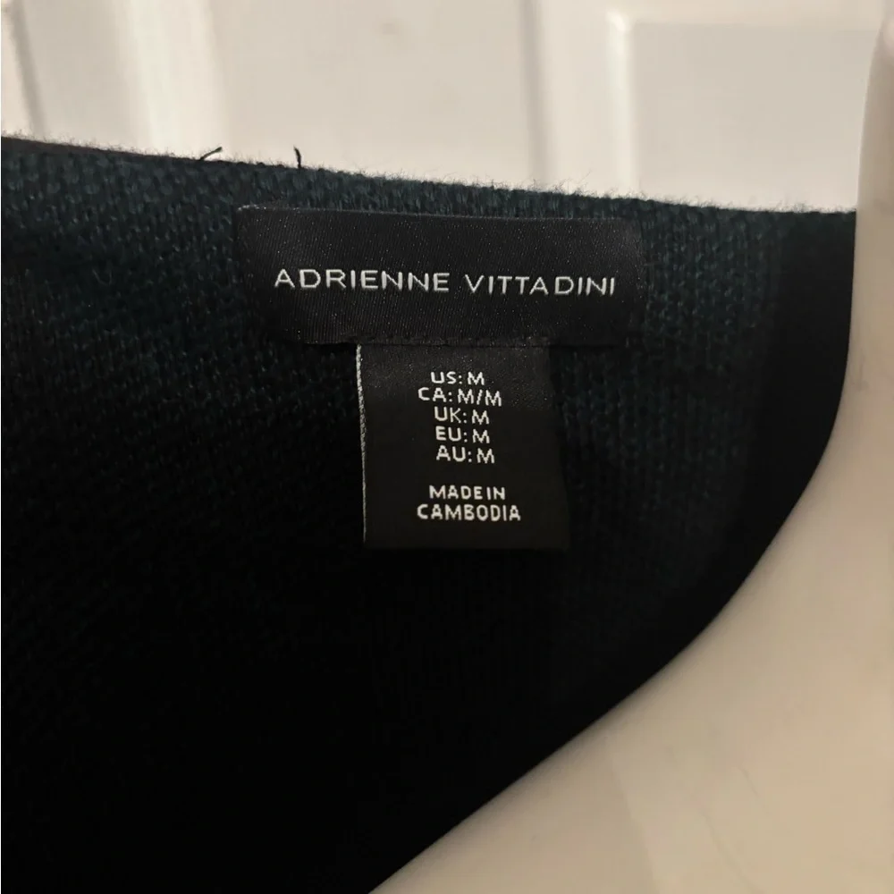 Adrienne Vittadini plaid hooded cardigan M